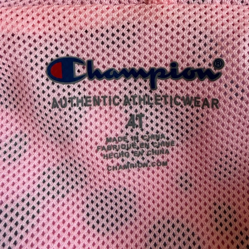 Champion Girls Pink Black Leopard Hooded Windbreaker Jacket Size 4T Lightweight